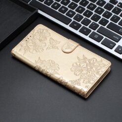 Peňaženkové puzdro Embossing Pattern Motýľ zlaté – Samsung Galaxy A17 5G | Lacné Kryty Lacné Kryty | Peňaženkové puzdro Embossing Pattern Motýľ zlaté – Samsung Galaxy A17 5G | Lacné Kryty