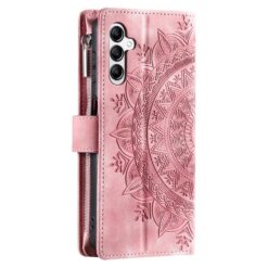 Lacné Kryty | Peňaženkové puzdro Mandala zip case ružové – Samsung Galaxy A17 5G | Lacné Kryty