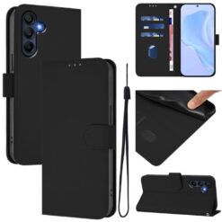 Lacné Kryty | Peňaženkové puzdro Solid čierne – Samsung Galaxy A17 5G | Lacné Kryty