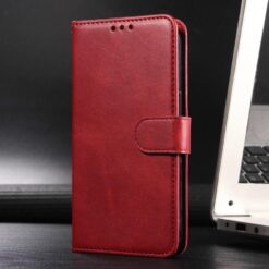Lacné Kryty | Peňaženkové puzdro Classic Leather case červené – Xiaomi Redmi 15C | Lacné Kryty