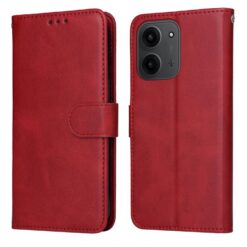 Lacné Kryty | Peňaženkové puzdro Classic Leather case červené – Xiaomi Redmi 15C | Lacné Kryty