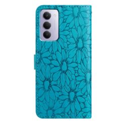Lacné Kryty | Peňaženkové puzdro Embossing Pattern Kvety modré – Xiaomi Redmi 15 4G/5G | Lacné Kryty