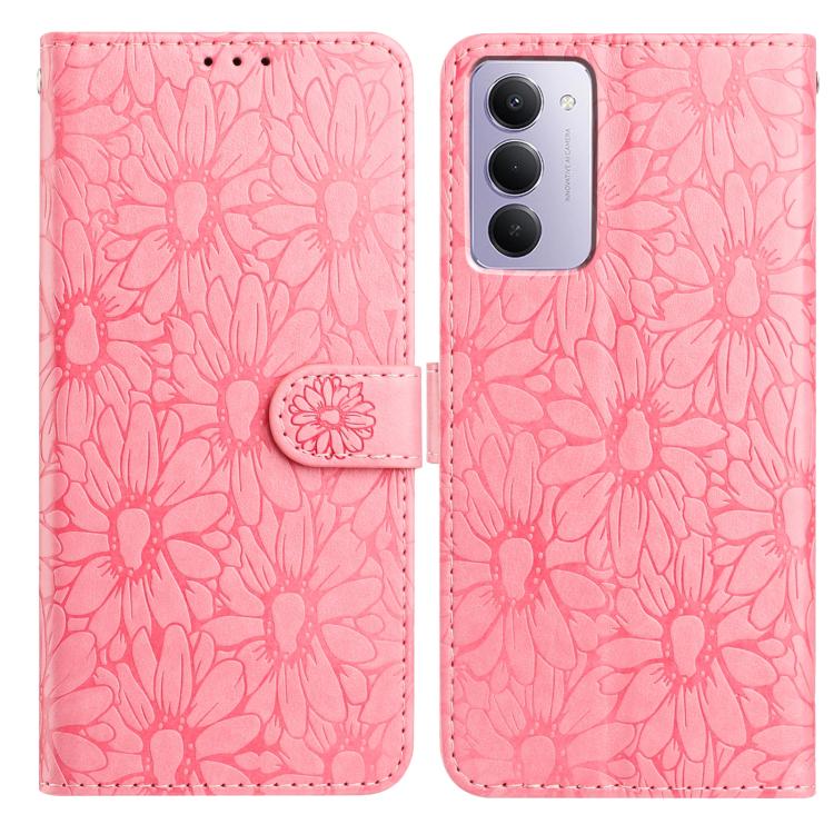 Peňaženkové puzdro Embossing Pattern Kvety ružové – Xiaomi Redmi 15 4G/5G | Lacné Kryty Lacné Kryty | Peňaženkové puzdro Embossing Pattern Kvety ružové – Xiaomi Redmi 15 4G/5G | Lacné Kryty