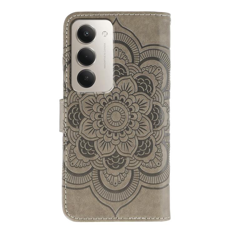 Peňaženkové puzdro Embossing Pattern Mandala sivé – Xiaomi Redmi 15 4G/5G | Lacné Kryty Lacné Kryty | Peňaženkové puzdro Embossing Pattern Mandala sivé – Xiaomi Redmi 15 4G/5G | Lacné Kryty