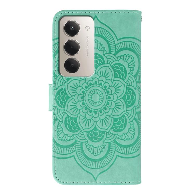 Peňaženkové puzdro Embossing Pattern Mandala zelené – Xiaomi Redmi 15 4G/5G | Lacné Kryty Lacné Kryty | Peňaženkové puzdro Embossing Pattern Mandala zelené – Xiaomi Redmi 15 4G/5G | Lacné Kryty