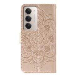 Lacné Kryty | Peňaženkové puzdro Embossing Pattern Mandala zlaté – Xiaomi Redmi 15 4G/5G | Lacné Kryty