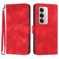 Lacné Kryty | Peňaženkové puzdro Embossing Pattern Square červené – Xiaomi Redmi 15 4G/5G | Lacné Kryty