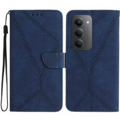 Lacné Kryty | Peňaženkové puzdro Embossing Pattern Stitchy modré – Xiaomi Redmi 15 4G/5G | Lacné Kryty