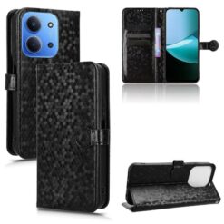 Peňaženkové puzdro Honeycomb Dot Texture Case čierne – Xiaomi Redmi 15C | Lacné Kryty Lacné Kryty | Peňaženkové puzdro Honeycomb Dot Texture Case čierne – Xiaomi Redmi 15C | Lacné Kryty