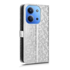 Peňaženkové puzdro Honeycomb Dot Texture Case strieborné – Xiaomi Redmi 15C | Lacné Kryty Lacné Kryty | Peňaženkové puzdro Honeycomb Dot Texture Case strieborné – Xiaomi Redmi 15C | Lacné Kryty