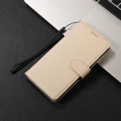 Lacné Kryty | Peňaženkové puzdro Litchi béžové – Xiaomi Redmi 15C | Lacné Kryty