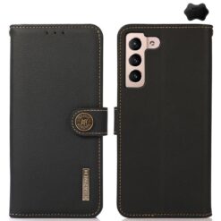 Lacné Kryty | Kožené puzdro Khazneh Business case čierne – Samsung Galaxy S25 FE | Lacné Kryty