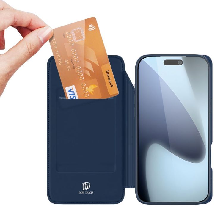 Peňaženkové puzdro Dux Ducis Skin Pro modré – Apple iPhone 17 Pro | Lacné Kryty Lacné Kryty | Peňaženkové puzdro Dux Ducis Skin Pro modré – Apple iPhone 17 Pro | Lacné Kryty