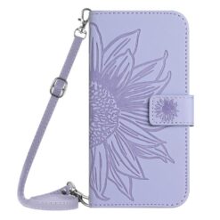 Lacné Kryty | Peňaženkové puzdro Embossing Pattern Kvet fialové – T Phone 3 | Lacné Kryty