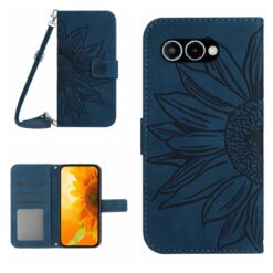 Lacné Kryty | Peňaženkové puzdro Embossing Pattern Kvet modré – T Phone 3 | Lacné Kryty