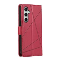 Peňaženkové puzdro Embossing Pattern Line červené – Samsung Galaxy S25 FE | Lacné Kryty Lacné Kryty | Peňaženkové puzdro Embossing Pattern Line červené – Samsung Galaxy S25 FE | Lacné Kryty