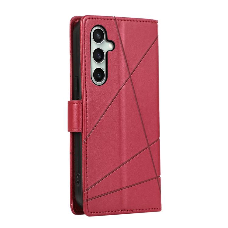 Peňaženkové puzdro Embossing Pattern Line červené – Samsung Galaxy S25 FE | Lacné Kryty Lacné Kryty | Peňaženkové puzdro Embossing Pattern Line červené – Samsung Galaxy S25 FE | Lacné Kryty