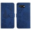 Lacné Kryty | Peňaženkové puzdro Embossing Pattern Motýľ a ruže čierne – T Phone 3 | Lacné Kryty