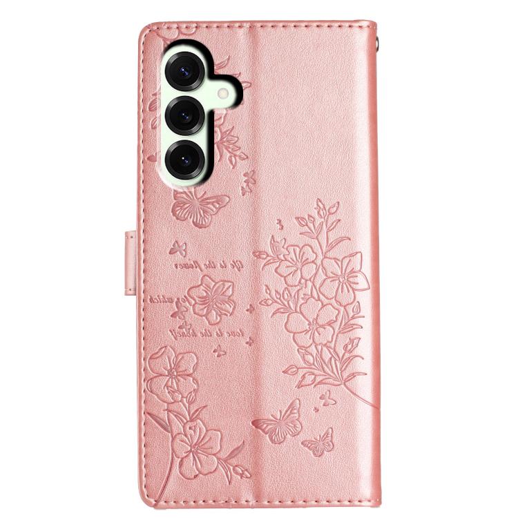 Peňaženkové puzdro Embossing Pattern Motýľ ružové – Samsung Galaxy S25 FE | Lacné Kryty Lacné Kryty | Peňaženkové puzdro Embossing Pattern Motýľ ružové – Samsung Galaxy S25 FE | Lacné Kryty