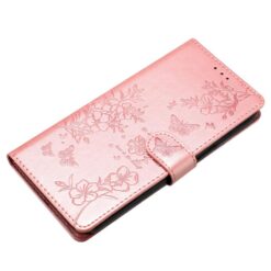 Peňaženkové puzdro Embossing Pattern Motýľ ružové – Samsung Galaxy S25 FE | Lacné Kryty Lacné Kryty | Peňaženkové puzdro Embossing Pattern Motýľ ružové – Samsung Galaxy S25 FE | Lacné Kryty