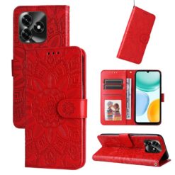 Peňaženkové puzdro Embossing Pattern Slnečnica červené – Honor X5c Plus | Lacné Kryty Lacné Kryty | Peňaženkové puzdro Embossing Pattern Slnečnica červené – Honor X5c Plus | Lacné Kryty