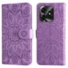 Lacné Kryty | Peňaženkové puzdro Embossing Pattern Slnečnica zelené – Honor X5c Plus | Lacné Kryty