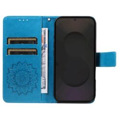 Peňaženkové puzdro Embossing Pattern Slnečnica modré – Samsung Galaxy S25 FE | Lacné Kryty Lacné Kryty | Peňaženkové puzdro Embossing Pattern Slnečnica modré – Samsung Galaxy S25 FE | Lacné Kryty