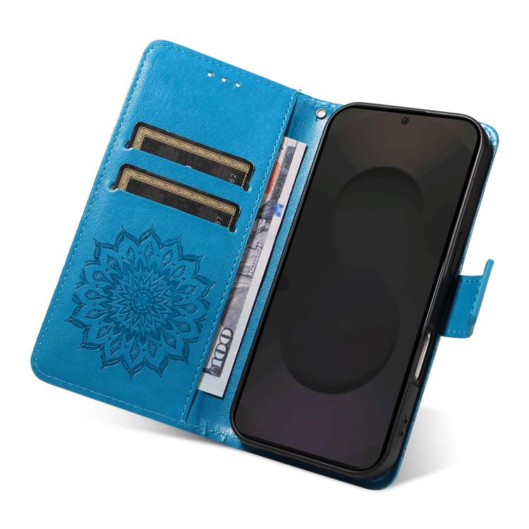 Peňaženkové puzdro Embossing Pattern Slnečnica modré – Samsung Galaxy S25 FE | Lacné Kryty Lacné Kryty | Peňaženkové puzdro Embossing Pattern Slnečnica modré – Samsung Galaxy S25 FE | Lacné Kryty