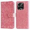 Lacné Kryty | Peňaženkové puzdro Embossing Pattern Slnečnica zelené – Honor X5c Plus | Lacné Kryty