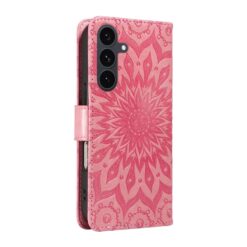 Peňaženkové puzdro Embossing Pattern Slnečnica tmavoružové – Samsung Galaxy S25 FE | Lacné Kryty Lacné Kryty | Peňaženkové puzdro Embossing Pattern Slnečnica tmavoružové – Samsung Galaxy S25 FE | Lacné Kryty