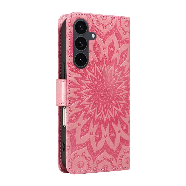 Peňaženkové puzdro Embossing Pattern Slnečnica tmavoružové – Samsung Galaxy S25 FE | Lacné Kryty Lacné Kryty | Peňaženkové puzdro Embossing Pattern Slnečnica tmavoružové – Samsung Galaxy S25 FE | Lacné Kryty