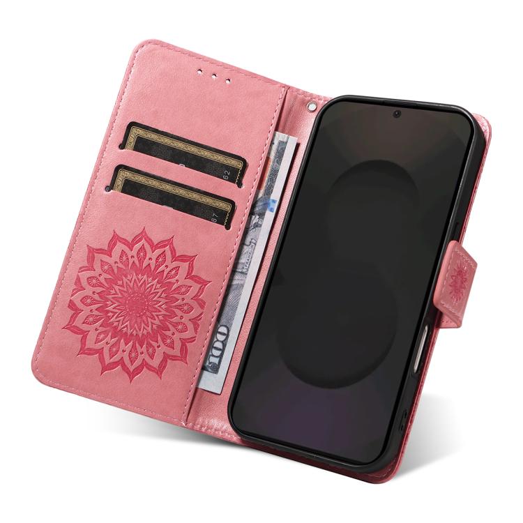 Peňaženkové puzdro Embossing Pattern Slnečnica tmavoružové – Samsung Galaxy S25 FE | Lacné Kryty Lacné Kryty | Peňaženkové puzdro Embossing Pattern Slnečnica tmavoružové – Samsung Galaxy S25 FE | Lacné Kryty