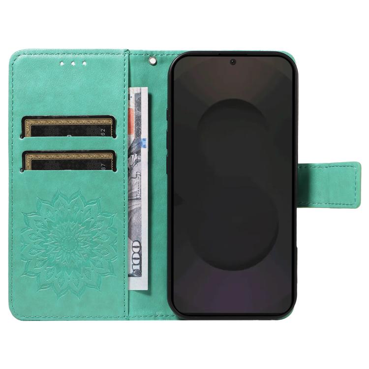 Peňaženkové puzdro Embossing Pattern Slnečnica zelené – Samsung Galaxy S25 FE | Lacné Kryty Lacné Kryty | Peňaženkové puzdro Embossing Pattern Slnečnica zelené – Samsung Galaxy S25 FE | Lacné Kryty