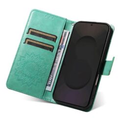 Peňaženkové puzdro Embossing Pattern Slnečnica zelené – Samsung Galaxy S25 FE | Lacné Kryty Lacné Kryty | Peňaženkové puzdro Embossing Pattern Slnečnica zelené – Samsung Galaxy S25 FE | Lacné Kryty