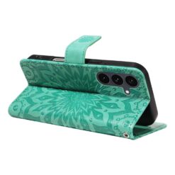 Peňaženkové puzdro Embossing Pattern Slnečnica zelené – Samsung Galaxy S25 FE | Lacné Kryty Lacné Kryty | Peňaženkové puzdro Embossing Pattern Slnečnica zelené – Samsung Galaxy S25 FE | Lacné Kryty