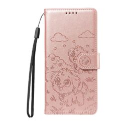 Peňaženkové puzdro Embossing Pattern Šteniatko ružové – Samsung Galaxy S25 FE