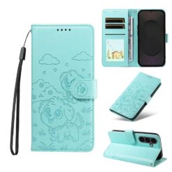 Peňaženkové puzdro Embossing Pattern Šteniatko zelené – Samsung Galaxy S25 FE | Lacné Kryty Lacné Kryty | Peňaženkové puzdro Embossing Pattern Šteniatko zelené – Samsung Galaxy S25 FE | Lacné Kryty