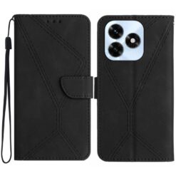 Lacné Kryty | Peňaženkové puzdro Embossing Pattern Stitchy case čierne – Honor X5c Plus | Lacné Kryty