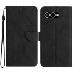Peňaženkové puzdro Embossing Pattern Stitchy case čierne – T Phone 3