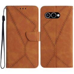 Peňaženkové puzdro Embossing Pattern Stitchy case hnedé – T Phone 3