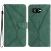 Lacné Kryty | Peňaženkové puzdro Embossing Pattern Stitchy case čierne – T Phone 3 | Lacné Kryty