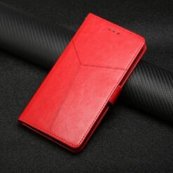 Lacné Kryty | Peňaženkové puzdro Geometric Pattern case červené – T Phone 3 | Lacné Kryty