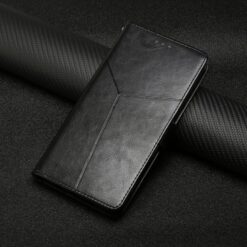 Lacné Kryty | Peňaženkové puzdro Geometric Pattern case čierne – T Phone 3 | Lacné Kryty