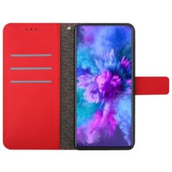 Lacné Kryty | Peňaženkové puzdro Grid case červené – T Phone 3 | Lacné Kryty