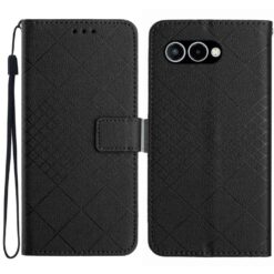 Lacné Kryty | Peňaženkové puzdro Grid case čierne – T Phone 3 | Lacné Kryty