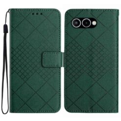 Lacné Kryty | Peňaženkové puzdro Grid case zelené – T Phone 3 | Lacné Kryty