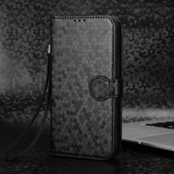 Lacné Kryty | Peňaženkové puzdro Honeycomb Dot Texture Case čierne – Samsung Galaxy S25 FE | Lacné Kryty