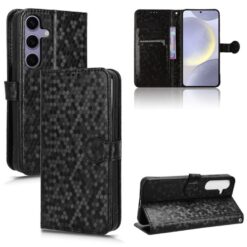 Lacné Kryty | Peňaženkové puzdro Honeycomb Dot Texture Case čierne – Samsung Galaxy S25 FE | Lacné Kryty