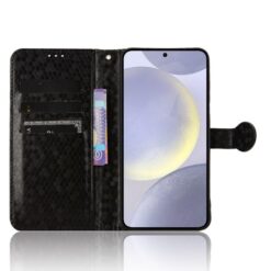 Lacné Kryty | Peňaženkové puzdro Honeycomb Dot Texture Case čierne – Samsung Galaxy S25 FE | Lacné Kryty