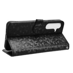 Lacné Kryty | Peňaženkové puzdro Honeycomb Dot Texture Case čierne – Samsung Galaxy S25 FE | Lacné Kryty